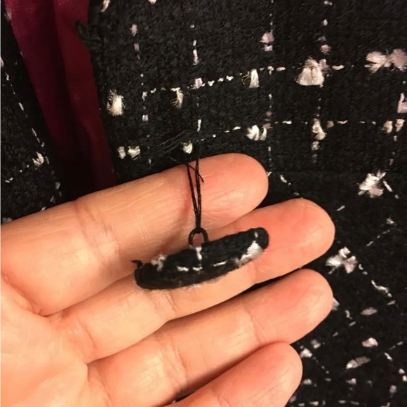 Women’s Blazer coat ‘Lily’ black white with pink Med vintage fitted made in USA - Picture 3 of 13